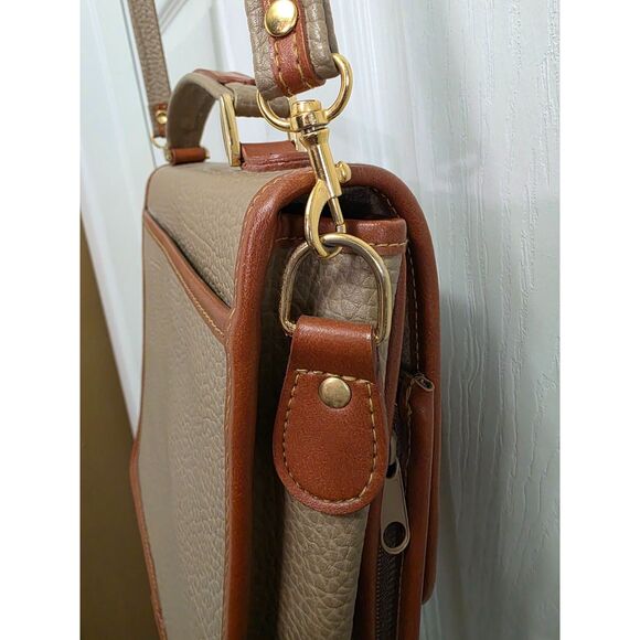 Vintage Dooney & Bourke AWL Pebbled Leather Crossbody (Tan/Brown) - Picture 7 of 16